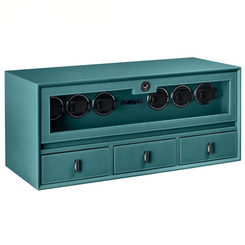 Carlin - Watch Winder Fingerprint Leather Integrated Cabinet - Time Winders