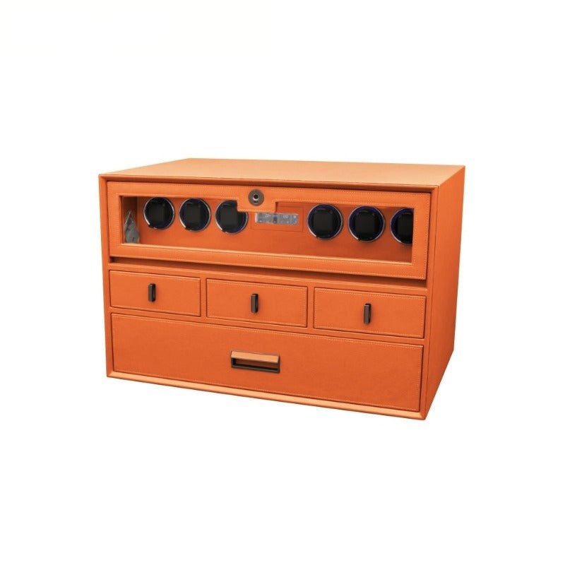 Carlin - Watch Winder Fingerprint Leather Integrated Cabinet - Time Winders