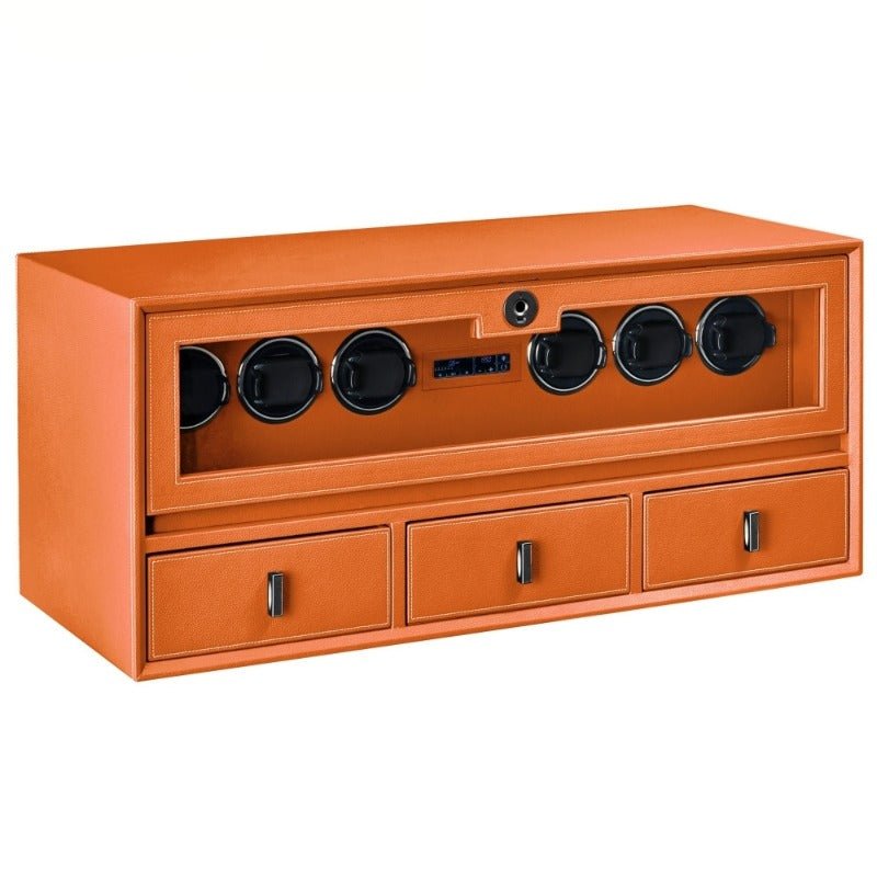 Carlin - Watch Winder Fingerprint Leather Integrated Cabinet - Time Winders
