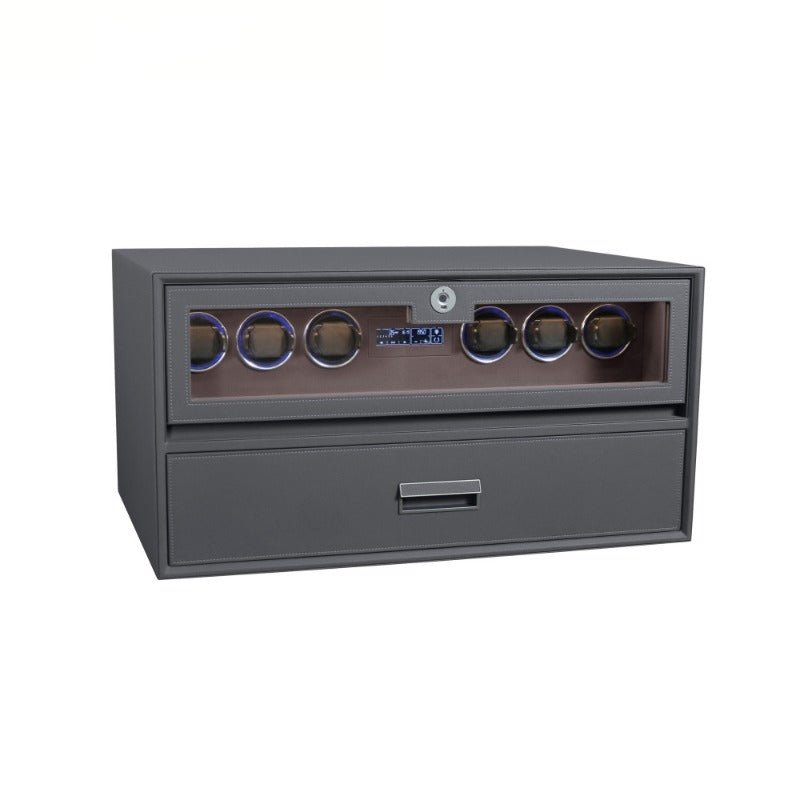 Carlin - Watch Winder Fingerprint Leather Integrated Cabinet - Time Winders