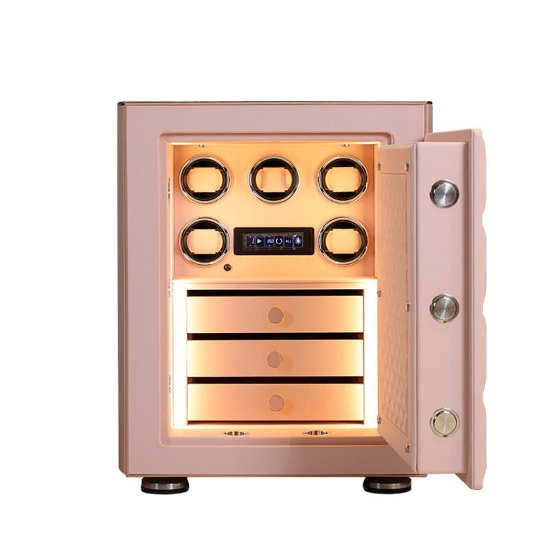 MYTX - Manganese Steel &amp; Leather Anti Theft Watch Winder Safe - Time Winders