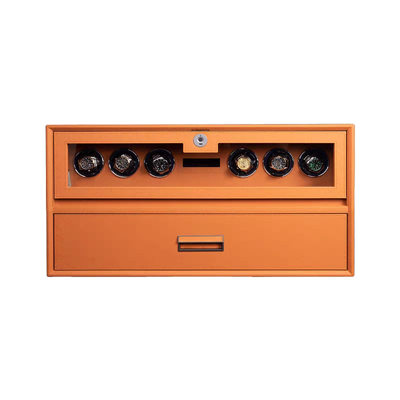 Carlin - Watch Winder Fingerprint Leather Integrated Cabinet - Time Winders